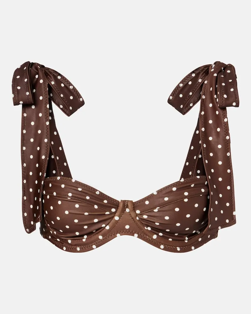SAME Bikini-Oberteil Lady mit Polka-Dots Braun