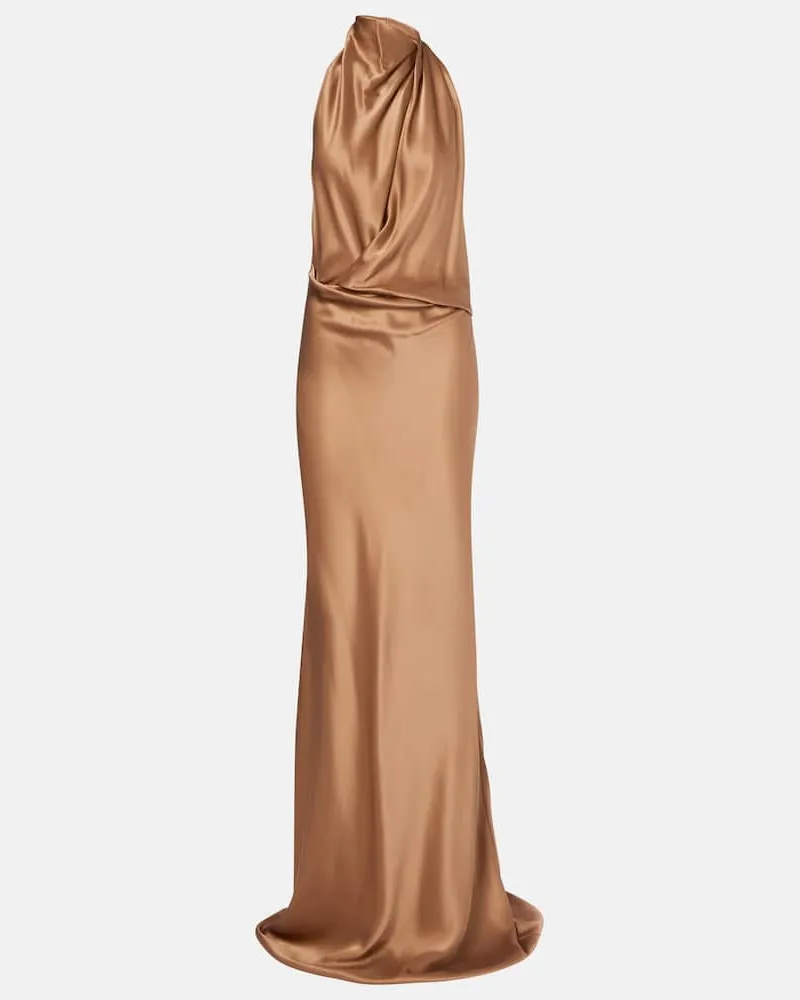 The Sei Robe aus Seidensatin Braun