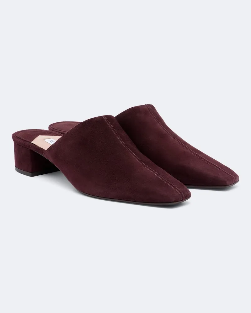 Aquazzura Mules Colbert aus Veloursleder Burgunderrot
