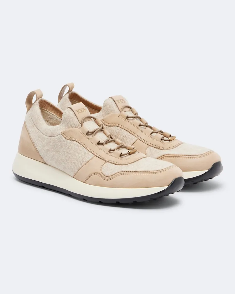 TOD'S Sneakers mit Leder Beige