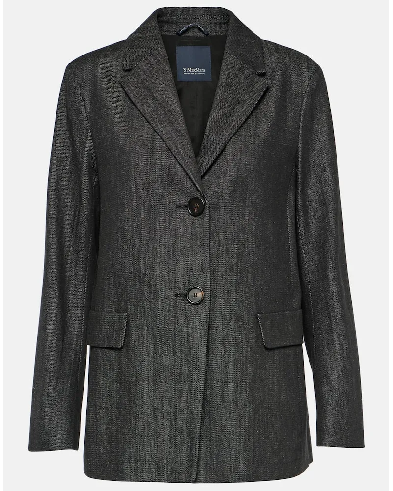 Max Mara Blazer Murano aus Chambray Schwarz