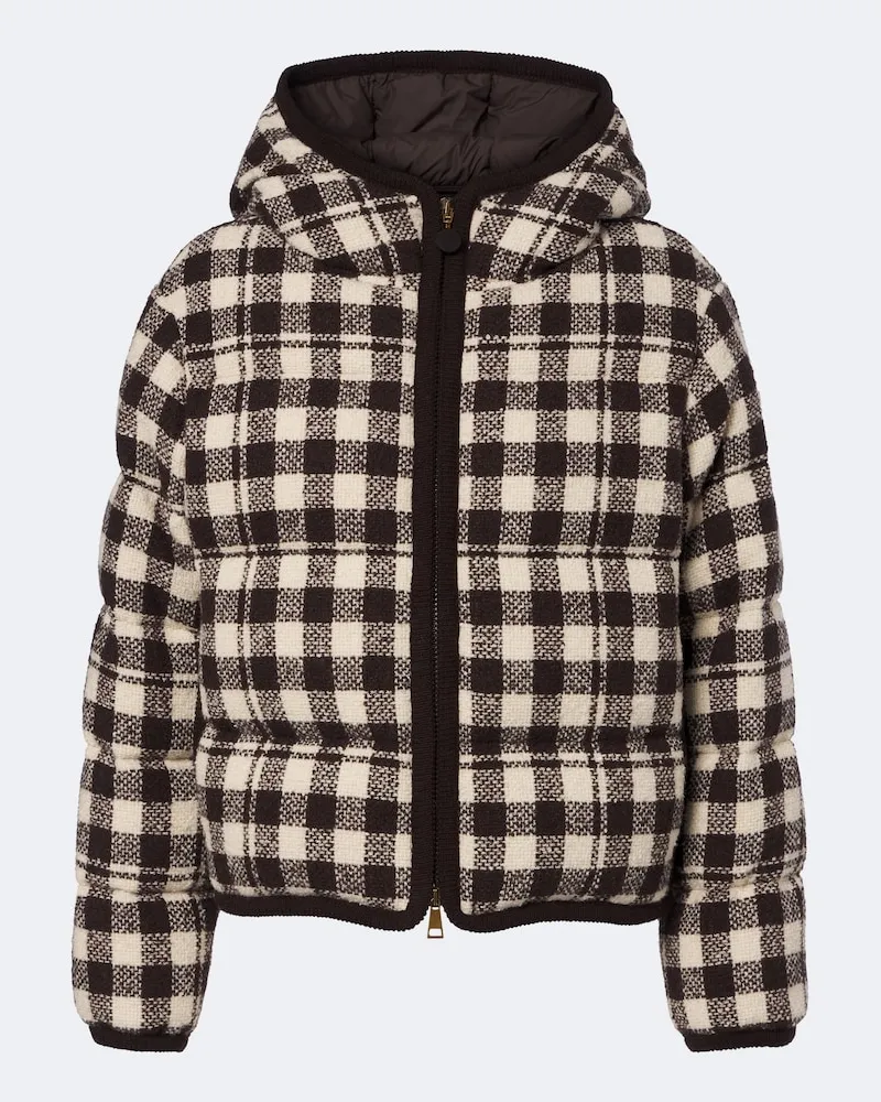 Moncler Daunenjacke aus einem Wollgemisch Braun