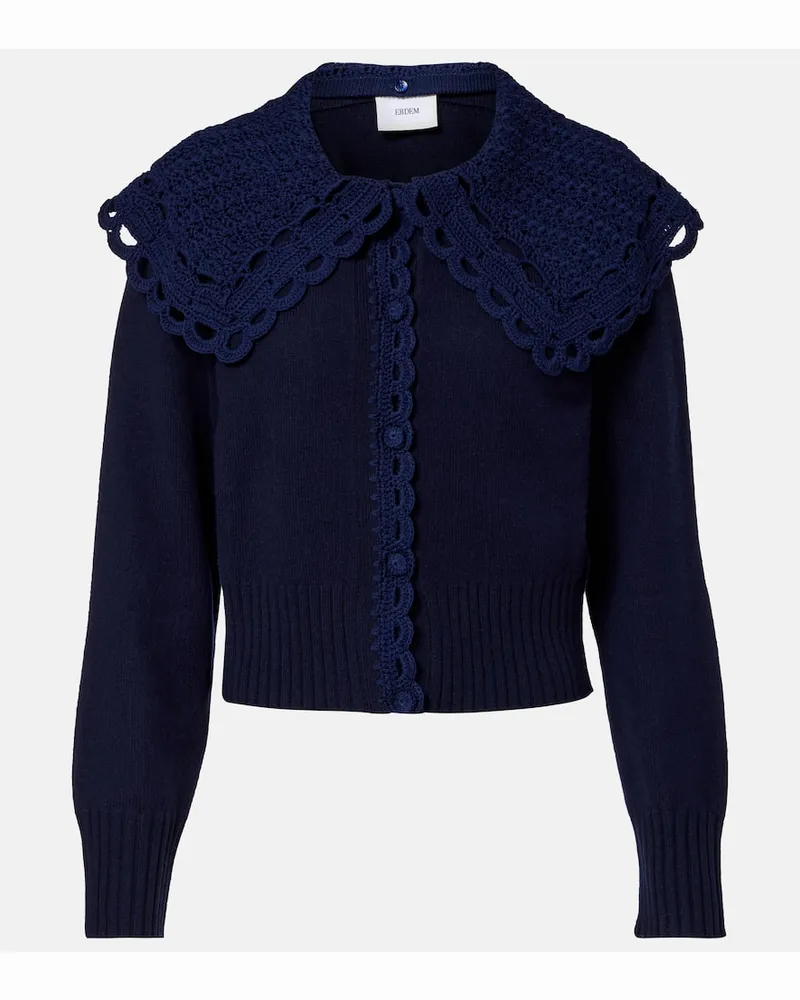 Erdem Cardigan aus einem Wollgemisch Blau