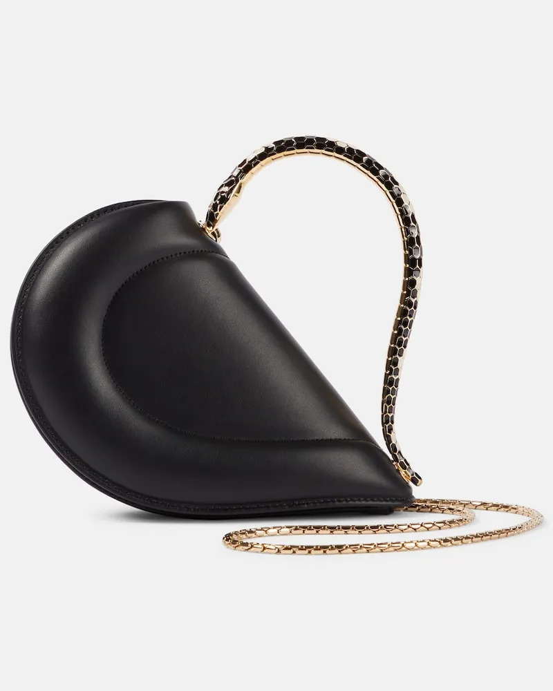 Bulgari Tote Bag Serpenti Cuore 1968 aus Leder Schwarz