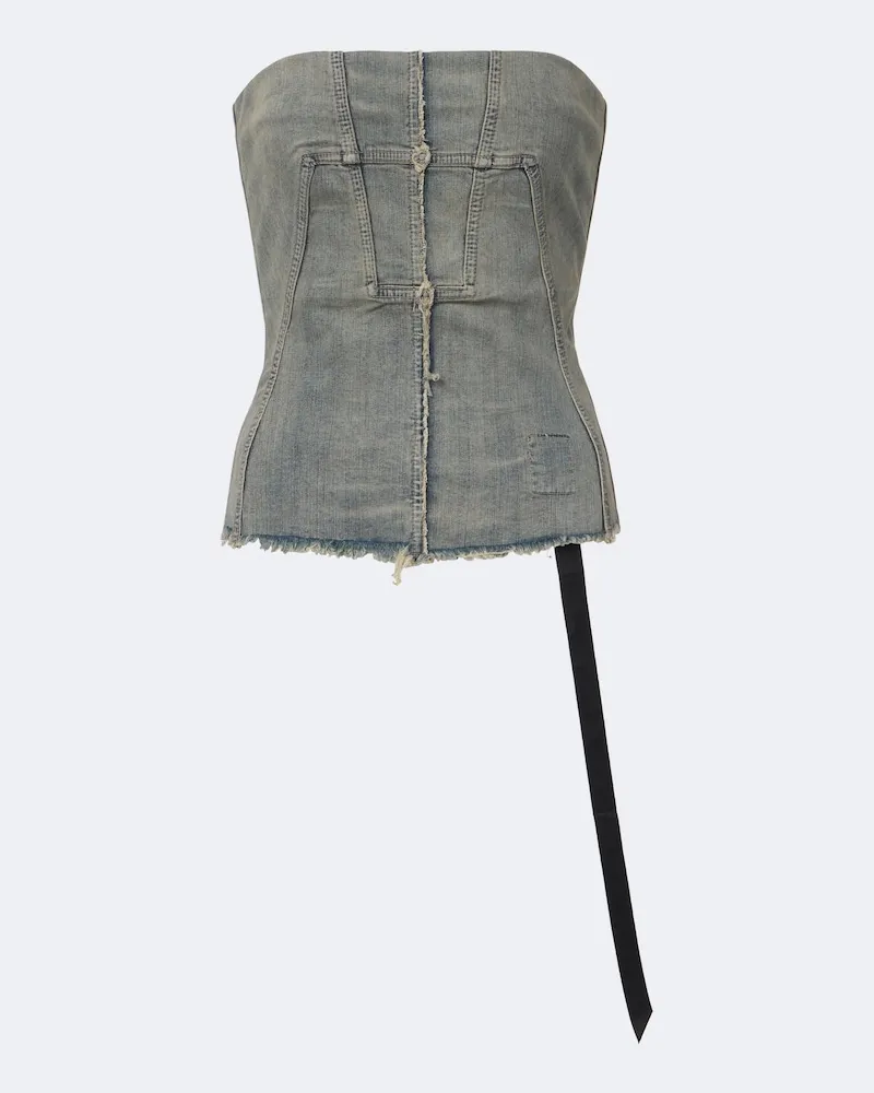 Rick Owens DRKSHDW Distressed Top aus Denim Blau