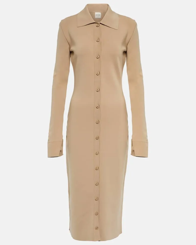 TOD'S Hemdblusenkleid aus Strick Beige