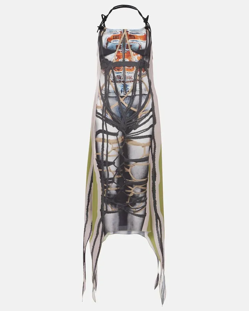 Y/PROJECT Bedrucktes Midikleid Bondage Multicolor
