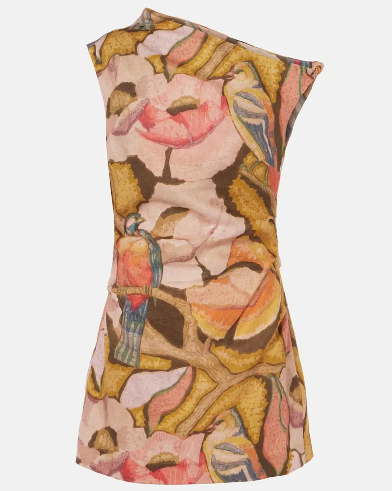SIR Bedrucktes Minikleid Talulah aus Leinen Multicolor