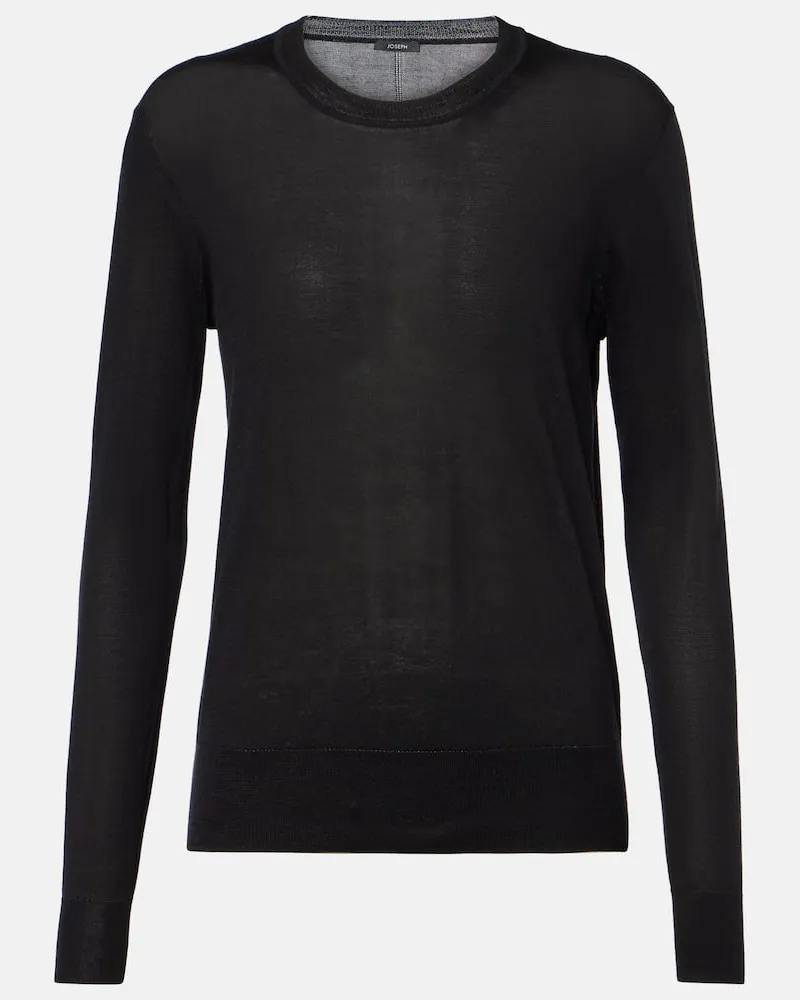Joseph Pullover Superfine aus Seide und Baumwolle Schwarz