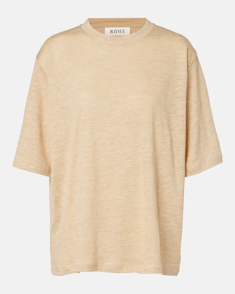 Róhe Róhe T-Shirt aus Leinen Beige