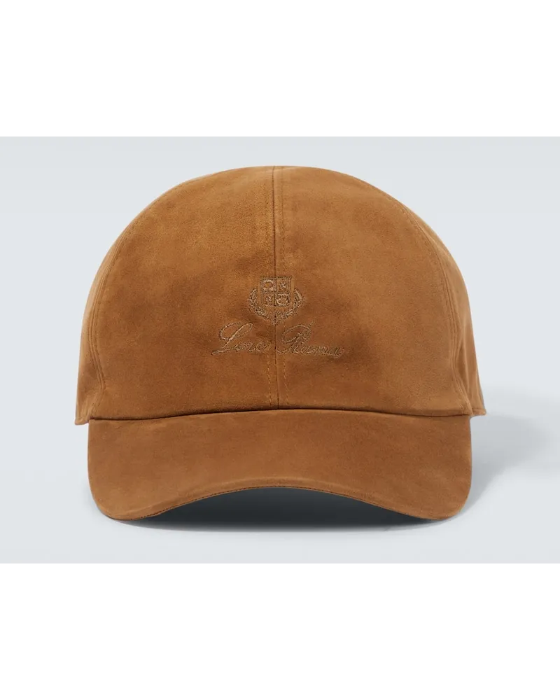 Loro Piana Baseballcap aus Veloursleder Braun