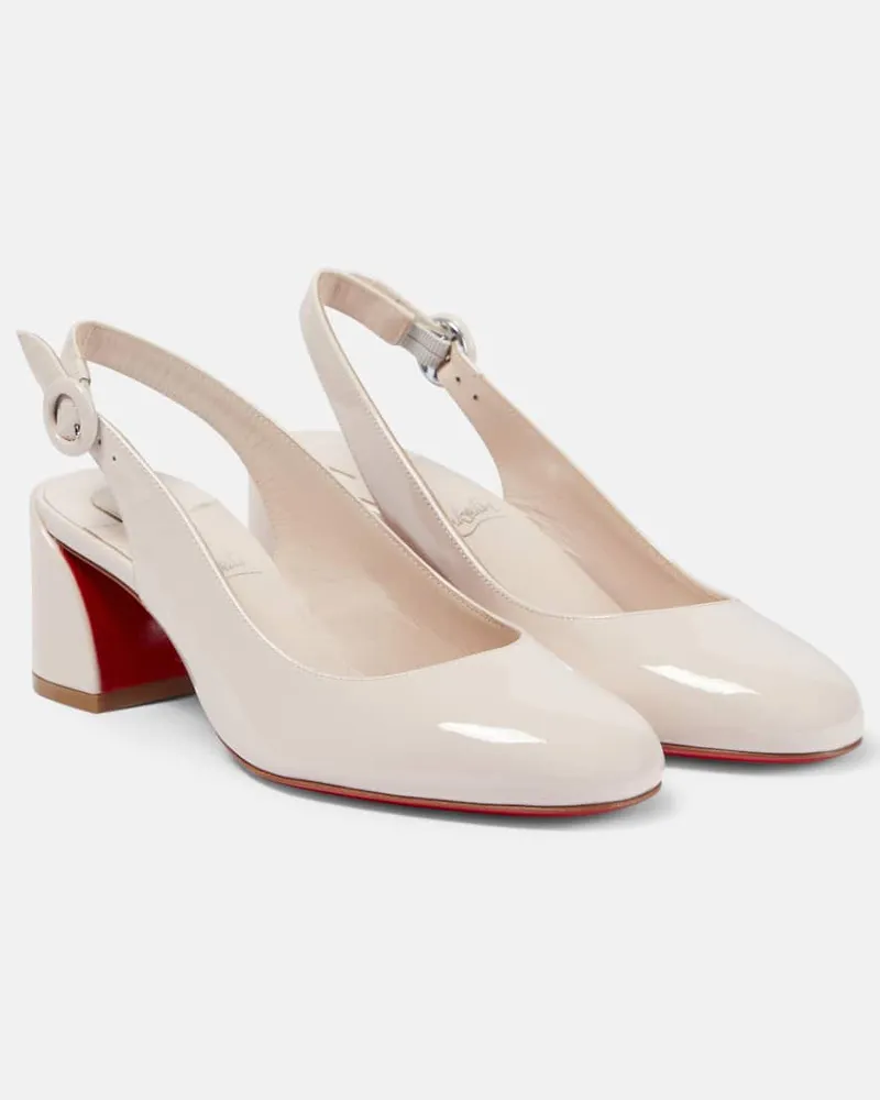 Christian Louboutin Slingback-Pumps So Jane aus Lackleder Weiß