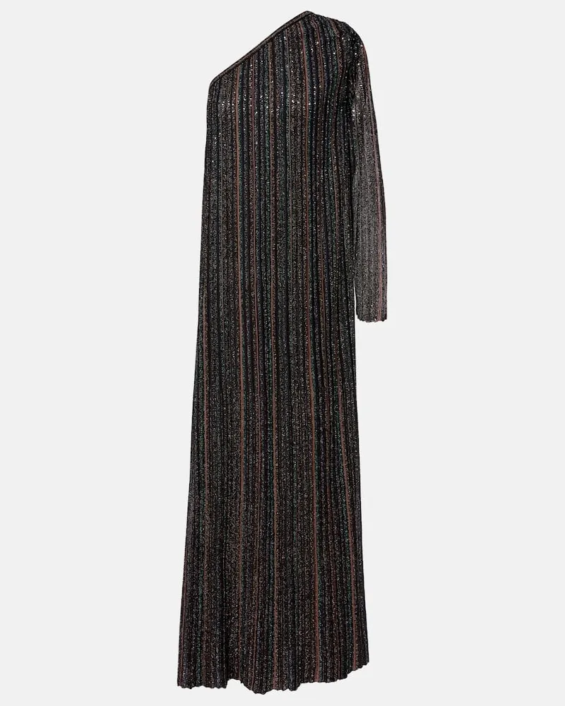 Missoni One-Shoulder-Maxikleid aus Strick mit Pailletten Braun