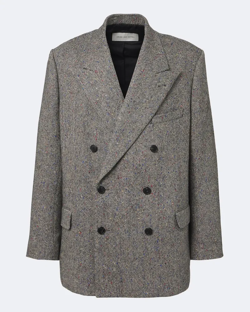 Dries van Noten Blazer aus Wolle Grau