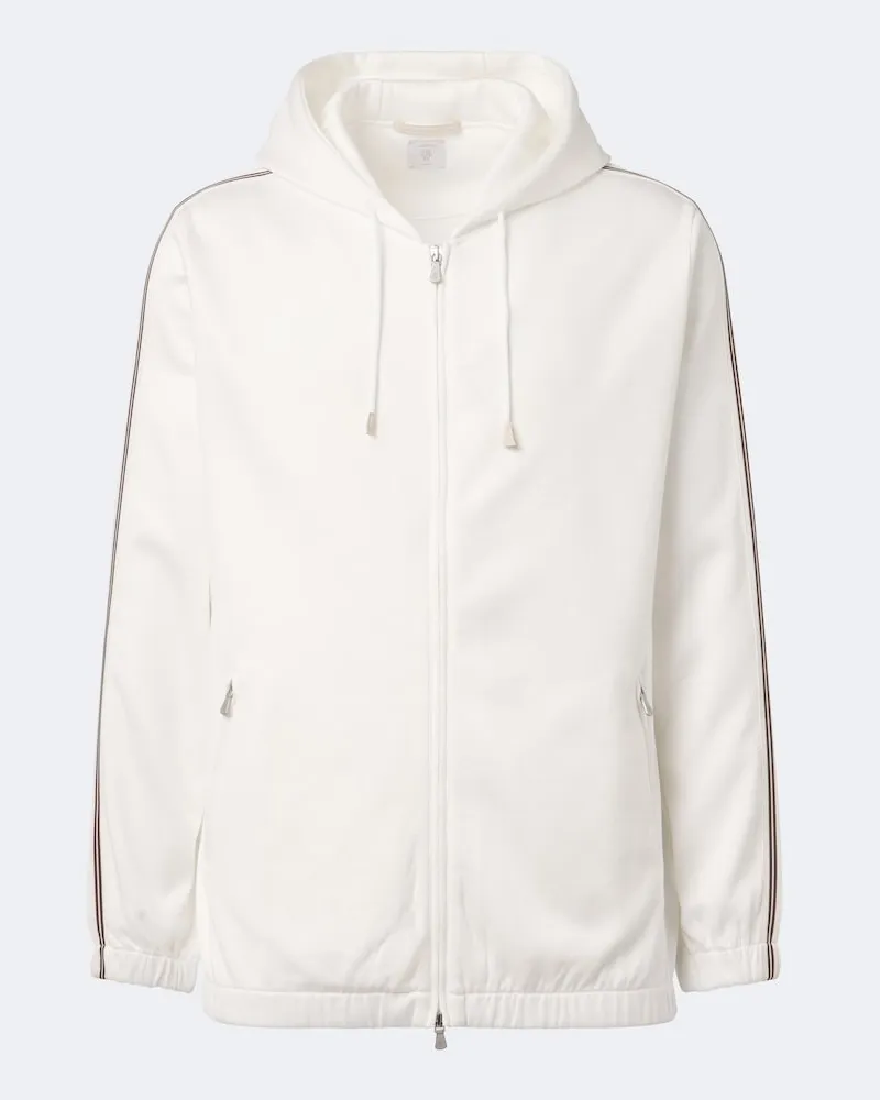 Eleventy Kapuzenjacke aus Baumwolle Weiß
