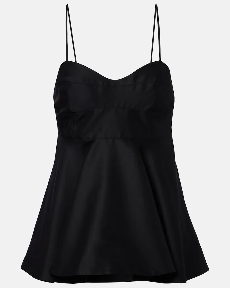 Róhe Róhe Bustier-Top aus Wolle und Seide Schwarz