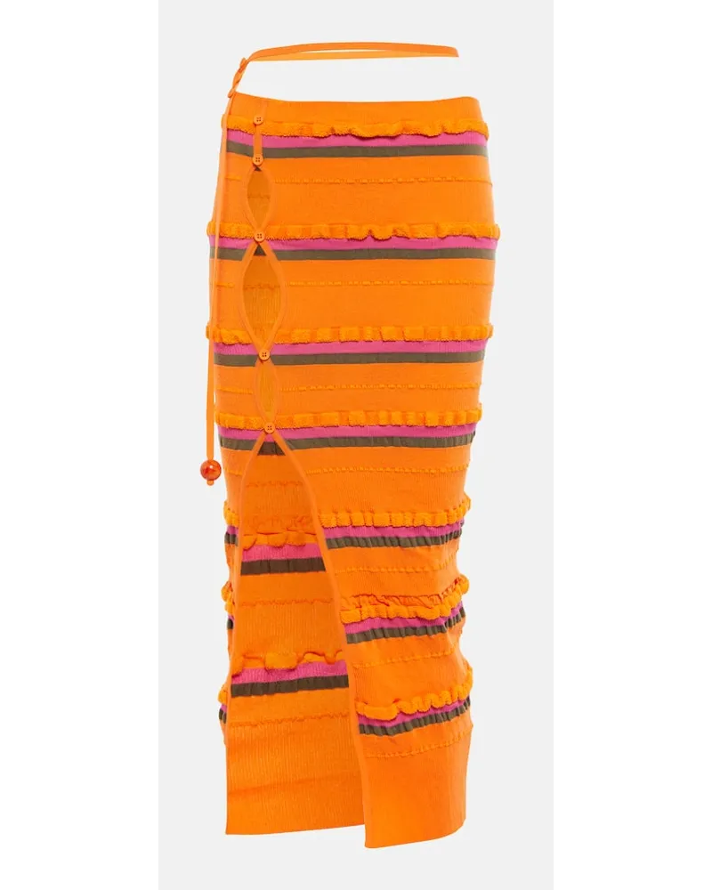 Jacquemus Midirock La Jupe Maille Concha Orange