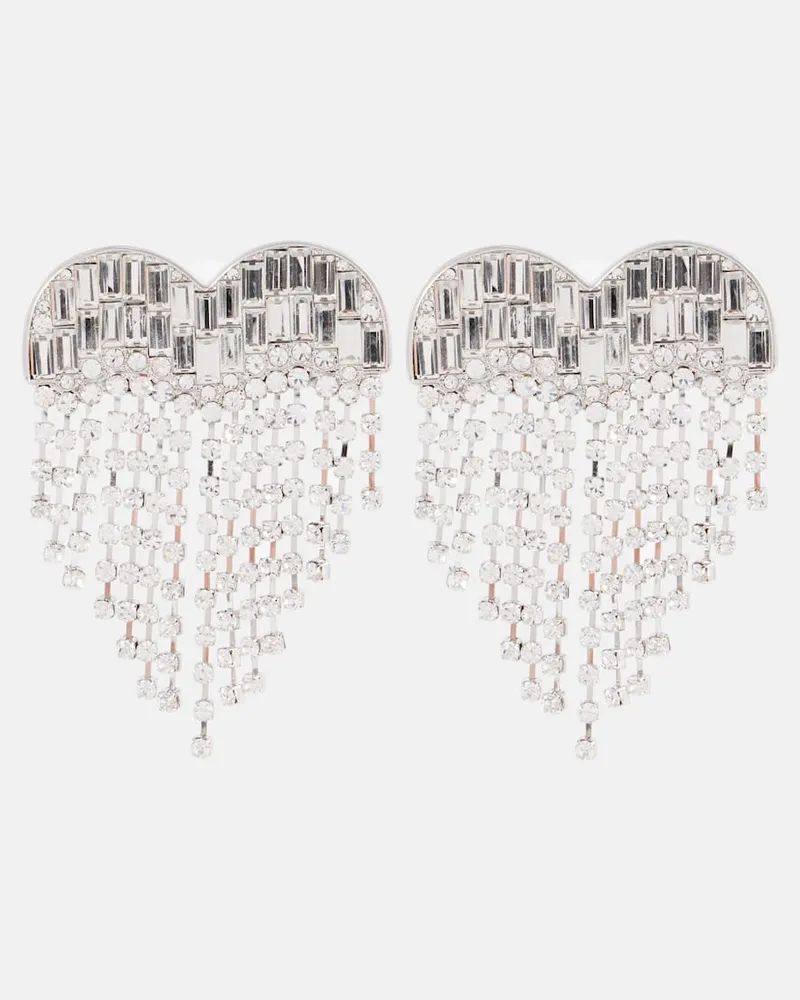 Self-Portrait Ohrringe Heart mit Kristallen Silber