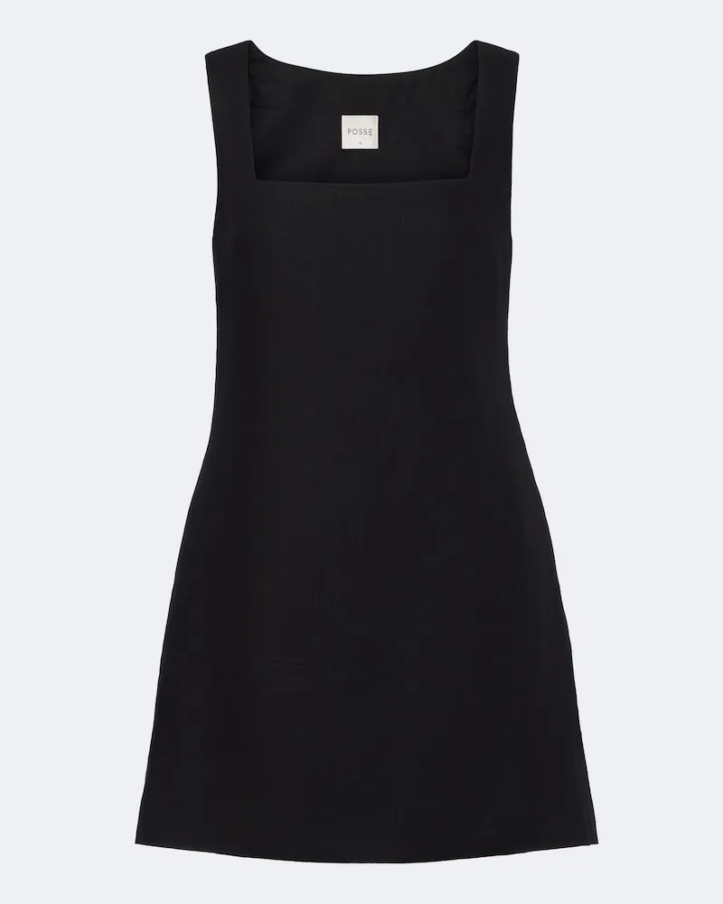 Posse Minikleid Alice aus Leinen Schwarz