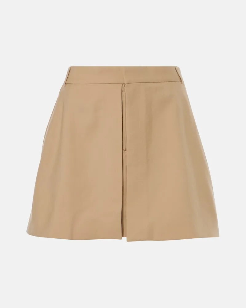 AMI Paris Minirock aus Woll-Gabardine Beige