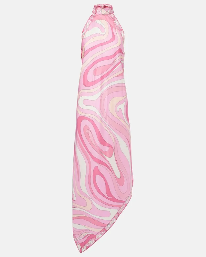 Emilio Pucci Maxikleid Marmo aus Seide Multicolor