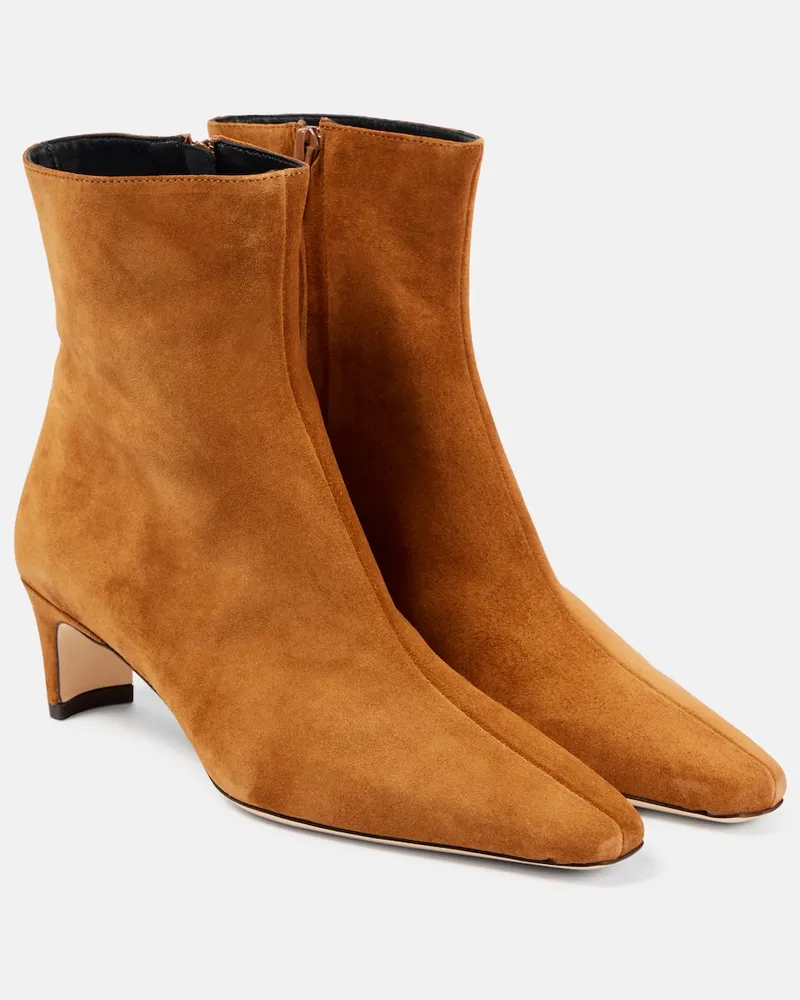 STAUD Ankle Boots Wally 55 aus Veloursleder Braun