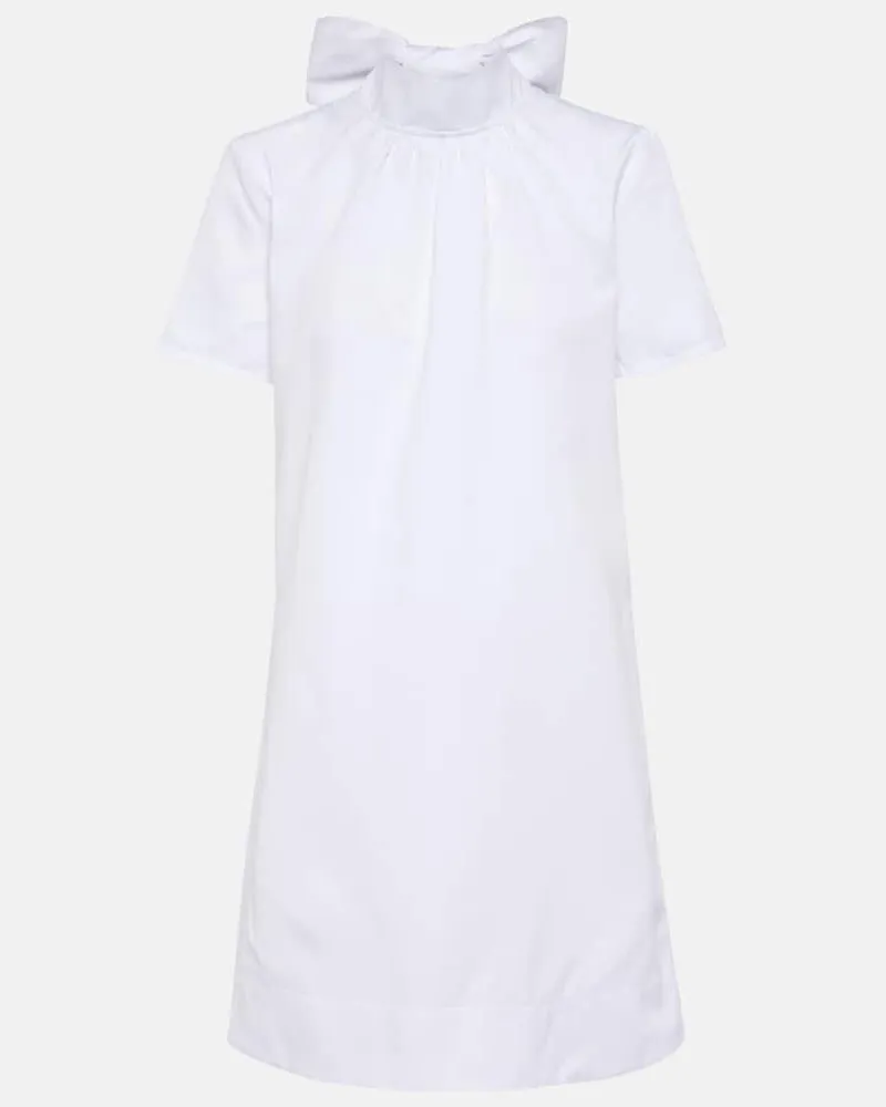 STAUD Minikleid Ilana aus einem Baumwollgemisch Weiß