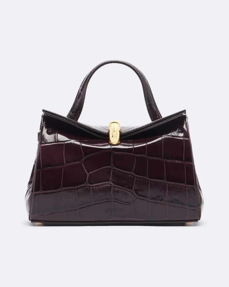 Jacquemus Henkeltasche Valérie Small aus Leder Burgunderrot