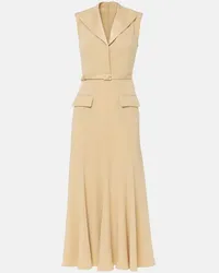 Roland Mouret Midikleid aus Satin Beige