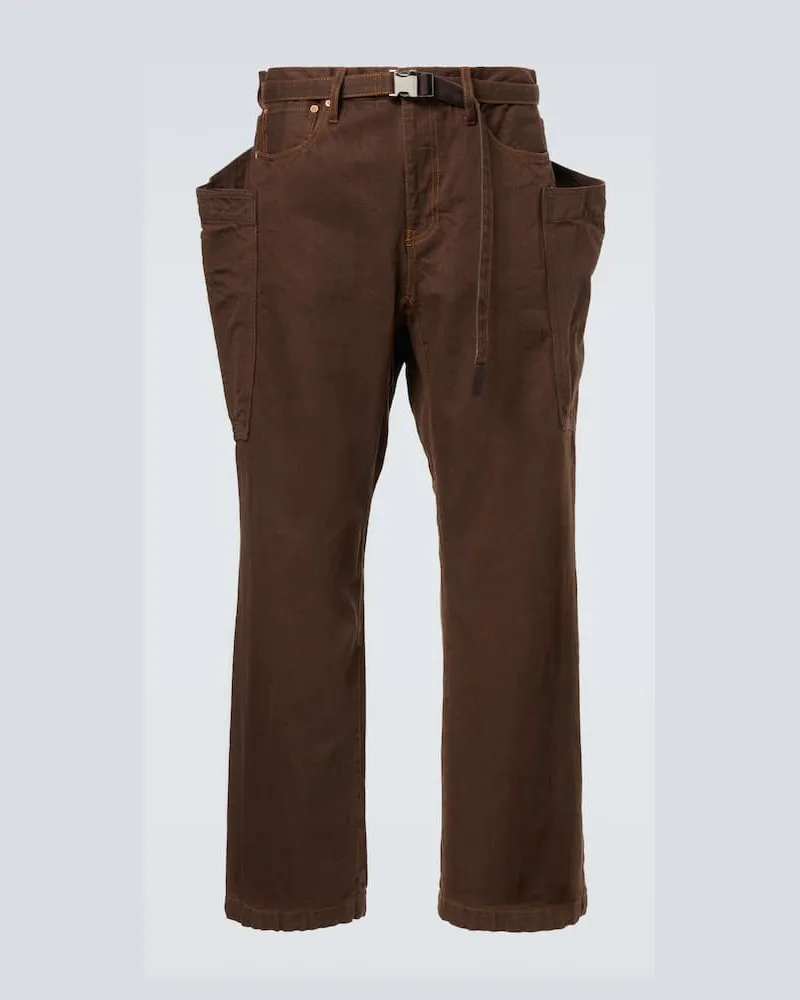 Sacai Cargo-Jeans Braun