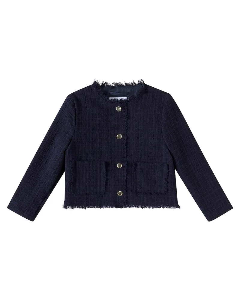 Il Gufo Jacke aus Tweed Blau
