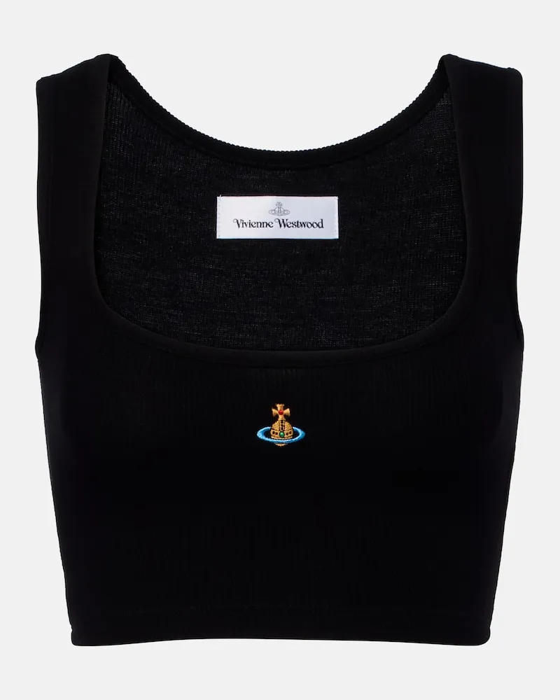 Vivienne Westwood Cropped-Top Orb aus Jersey Schwarz