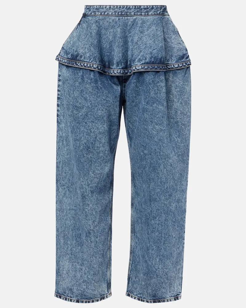 Alaïa Alaïa Low-Rise Wide-Leg Jeans Blau