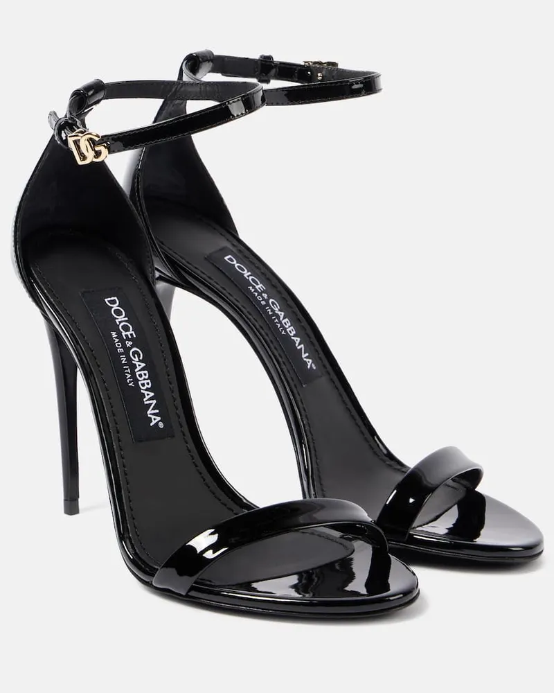 Dolce & Gabbana Sandalen 105 aus Lackleder Schwarz