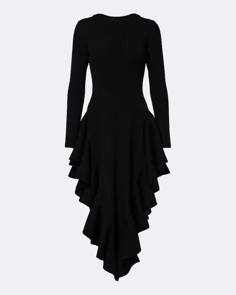 Alaïa Alaïa Midikleid aus einem Wollgemisch Schwarz