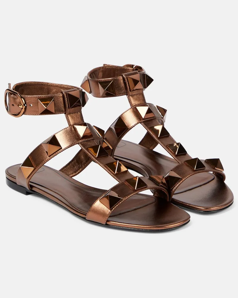 Valentino Garavani Sandalen Roman Stud aus Metallic-Leder Metallic
