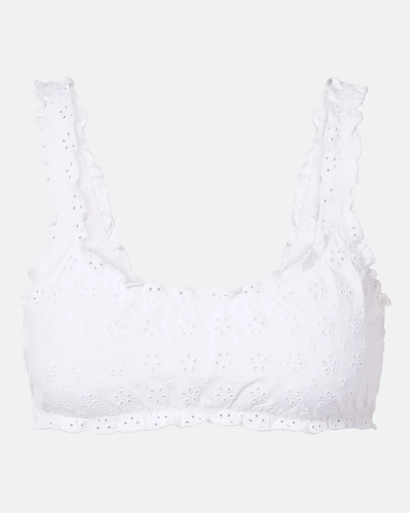 Ralph Lauren Bikini-Oberteil mit Lochspitze Weiß