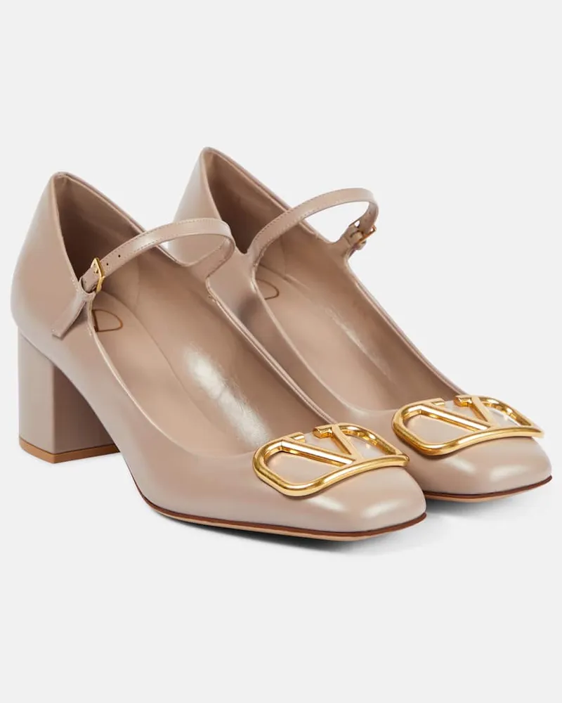 Valentino Garavani Pumps VLogo Signature 65 aus Leder Nude