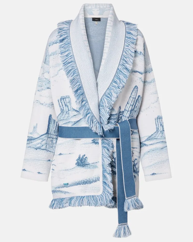 Alanui Cardigan Silent Rider aus Schurwolle Weiß