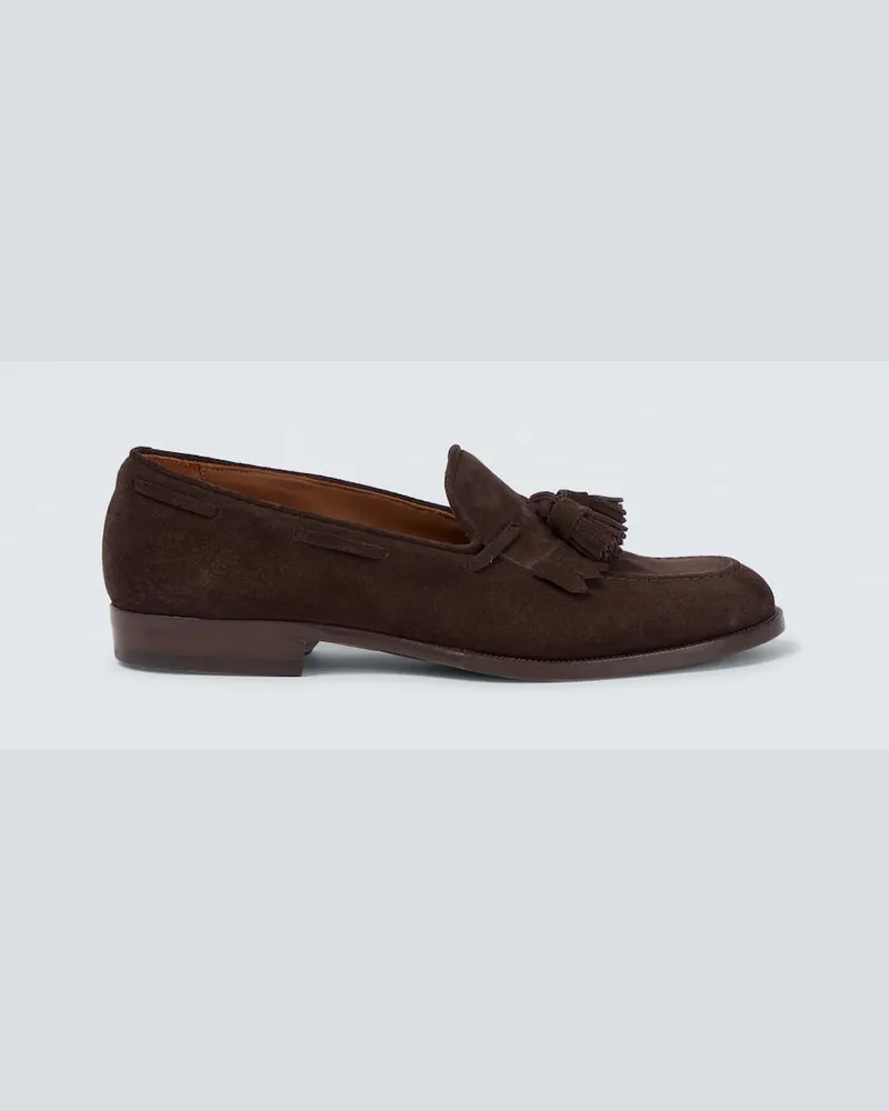 Dunhill Loafers aus Veloursleder Braun