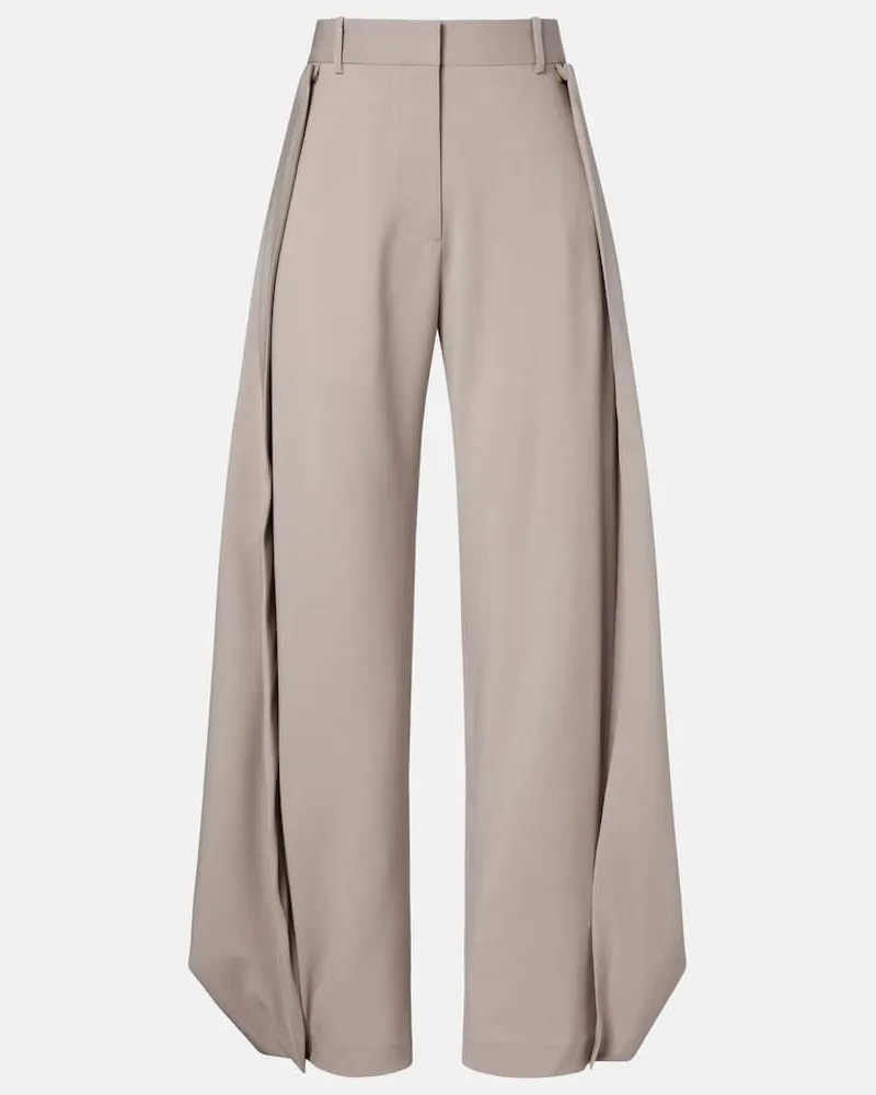 Loewe Weite Hose aus Wolle Beige