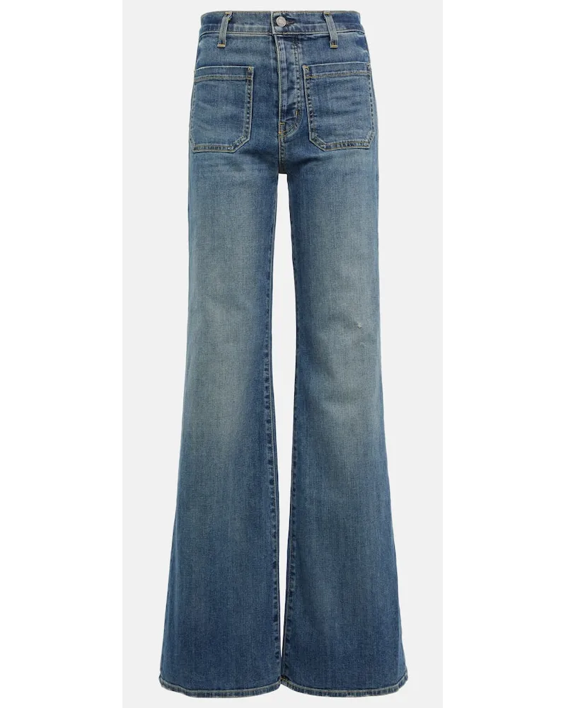 Nili Lotan High-Rise Flared Jeans Florence Blau