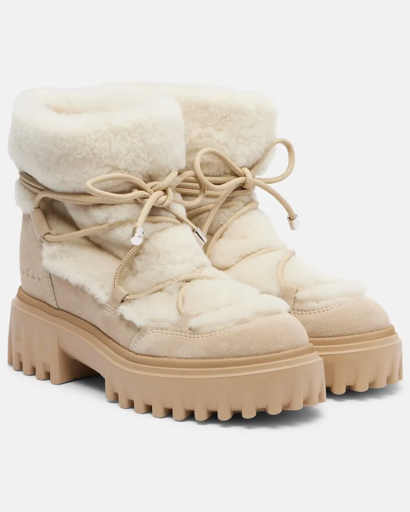Hogan Schnürstiefel Hogan H700 mit Shearling Beige