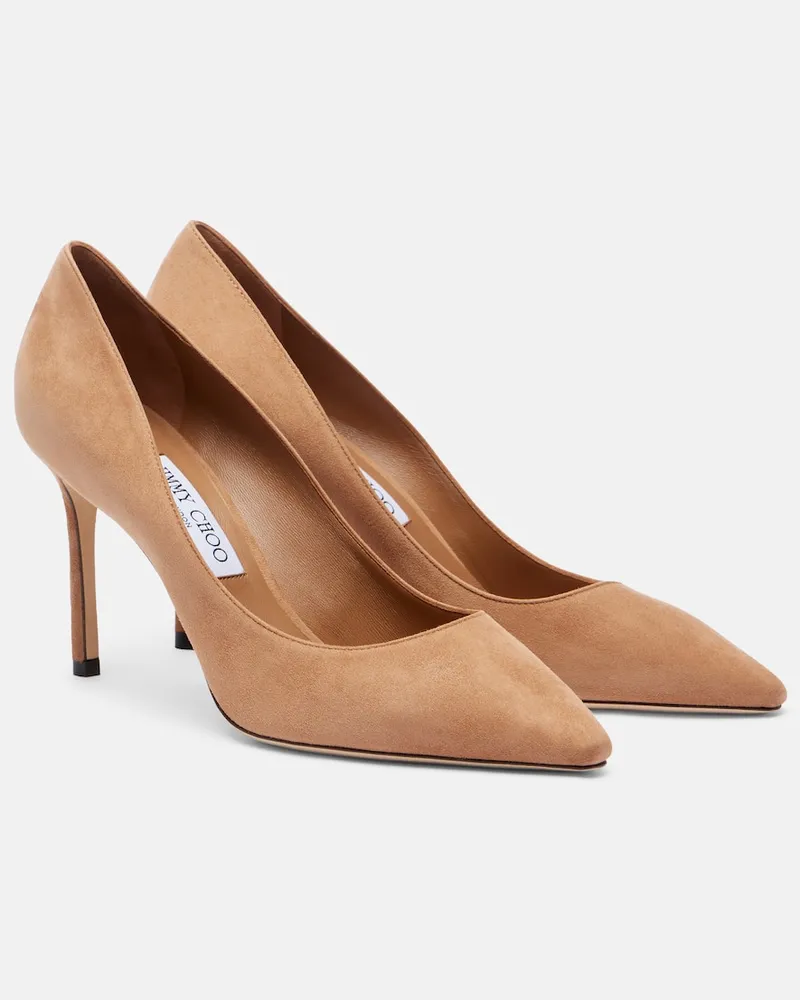 Jimmy Choo Pumps Romy 85 aus Veloursleder Braun