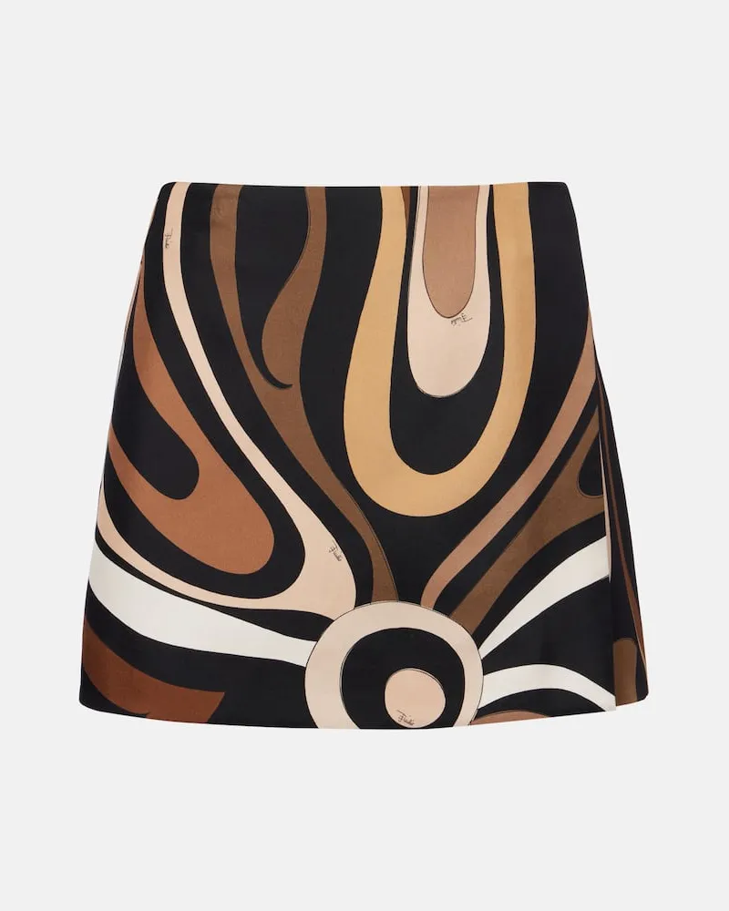 Emilio Pucci Minirock Marmo aus Seidensatin Schwarz