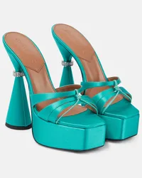 D’Accori Plateau-Mules Sienna aus Satin Blau