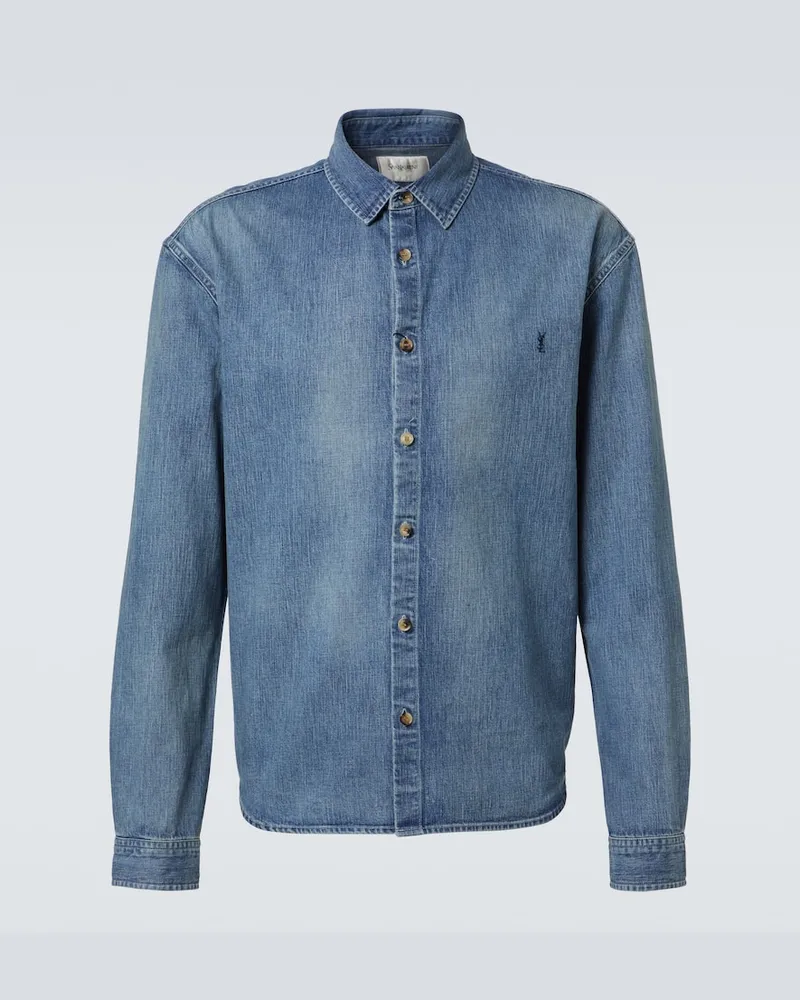 Saint Laurent Jeanshemd Blau