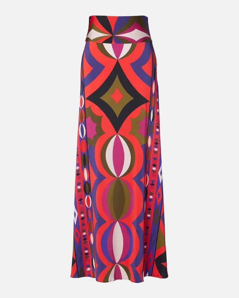 Emilio Pucci Maxirock aus Satin Multicolor