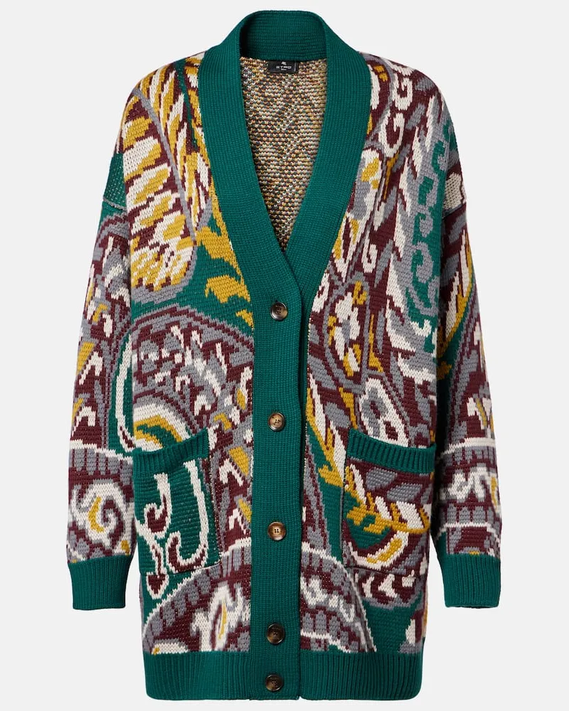 Etro Cardigan aus Jacquard Grün