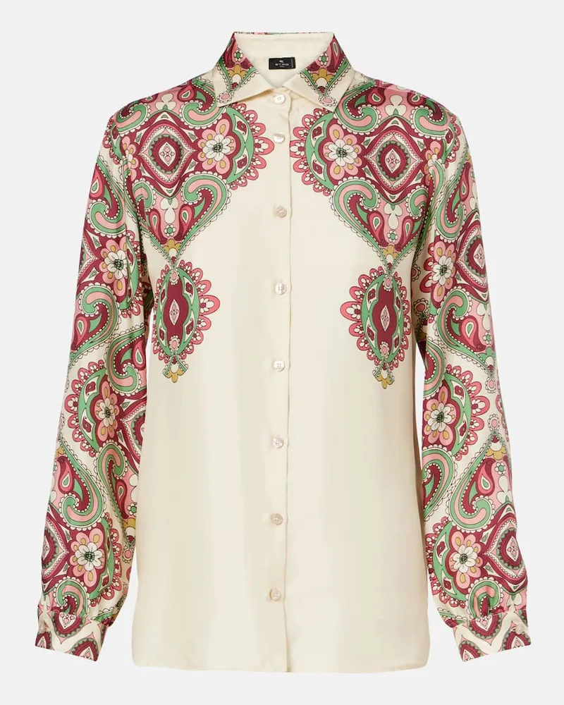 Etro Bedrucktes Hemd aus Seide Multicolor
